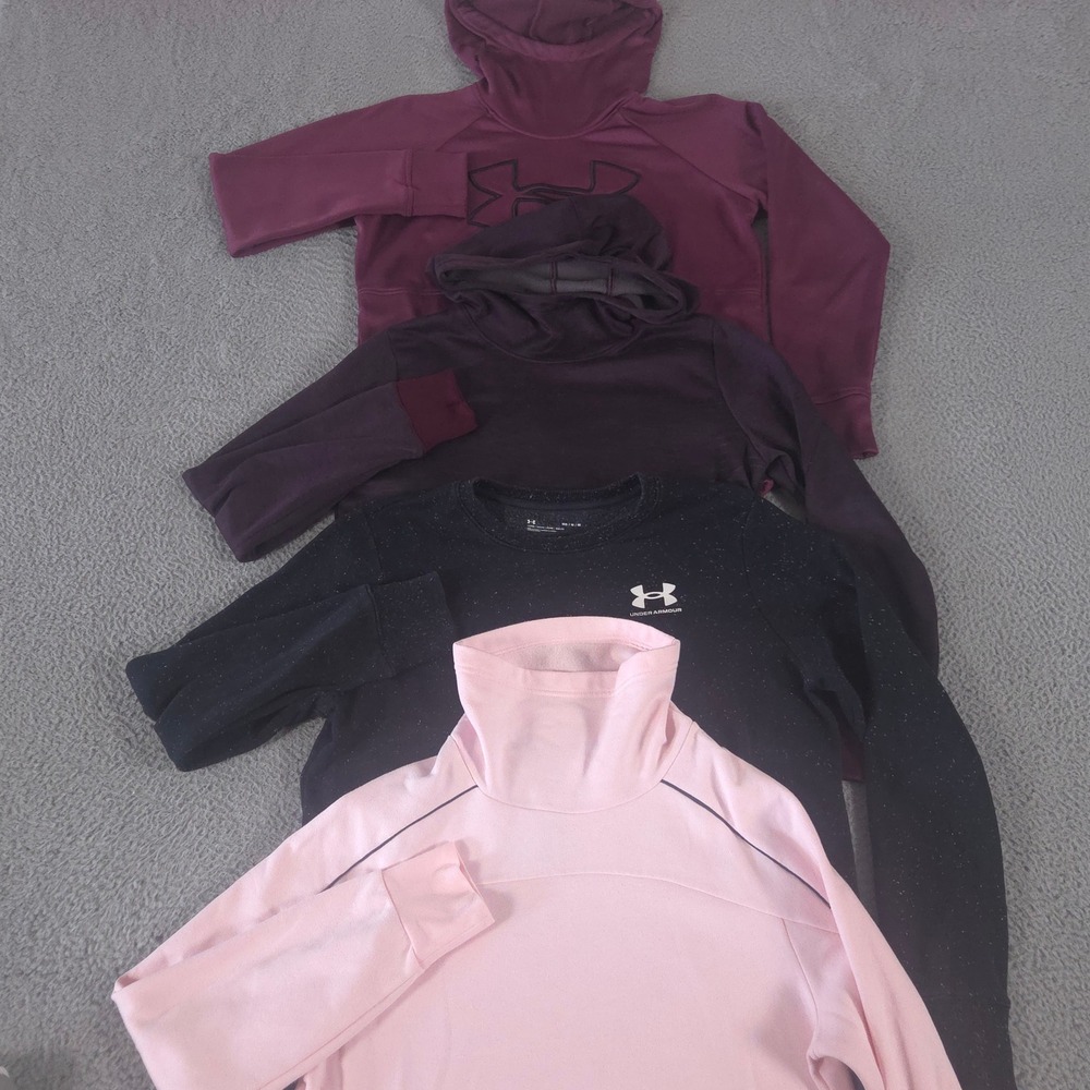 LOT OF 4 Under Armour Sweatshirt Womens Medium Multi Rival Fleece Coldgear Logo